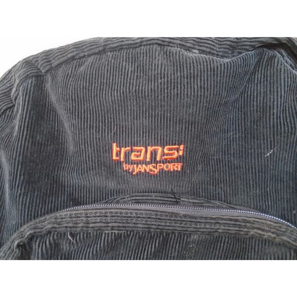 Trans By Jansport Black Corduroy Red Large Zippered Backpack - Picture 2 of 15